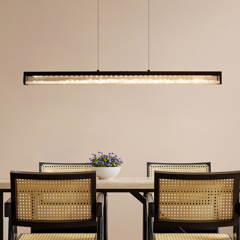 Candeeiro suspenso preto de cristal, Aarnoud, 6W, LED ajustável de branco quente a branco frio, com dimmer tátil