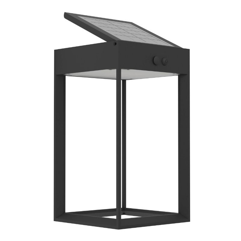 Candeeiro de parede exterior solar preto de plástico, Hubrecht, 6,5W, LED 4000K, IP65
