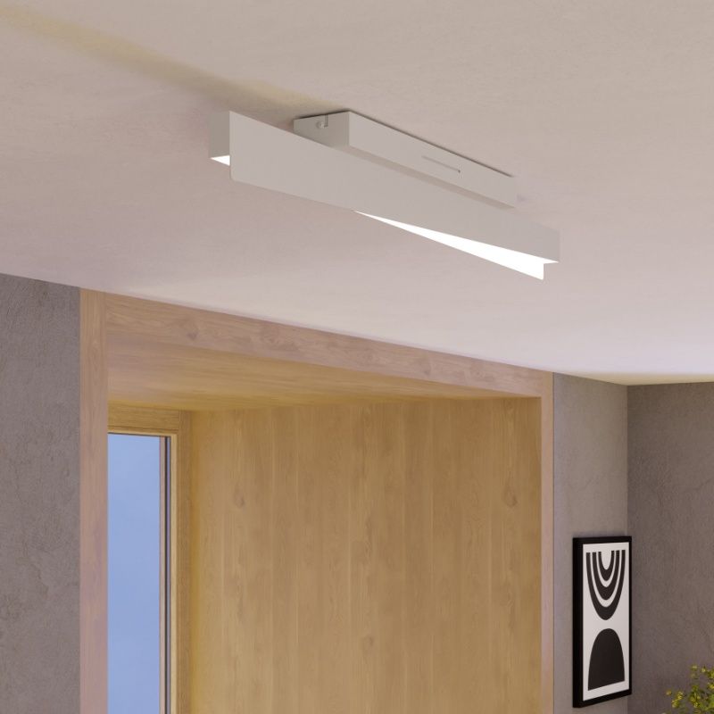 Candeeiro de teto inteligente branco de plástico, Birkan, 13,5W, LED RGBW, com comando à distância