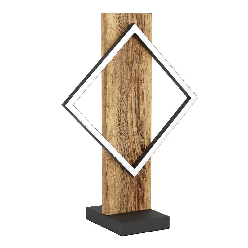 Candeeiro de mesa design madeira, Annebel, 13W, LED 3000K, com interruptor