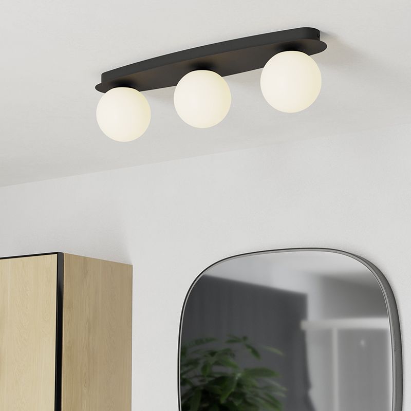 Candeeiro de teto preto de aço, Cornee, 4,2W, LED 2700K, IP44
