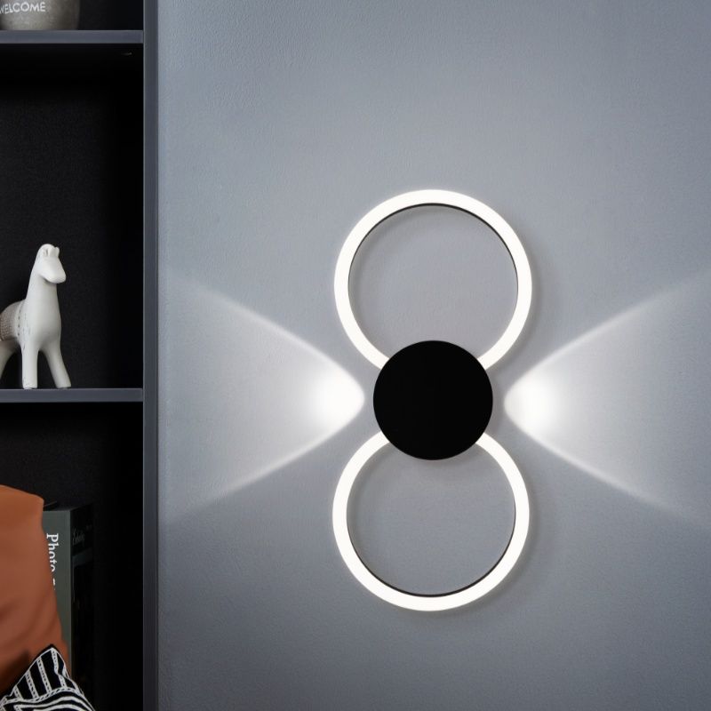 Aplique de parede preto de alumínio, Vixa, 20W, LED 3000K