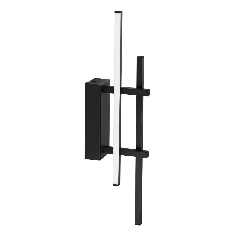 Aplique de parede preto de alumínio, Thera, 12W, LED 3000K