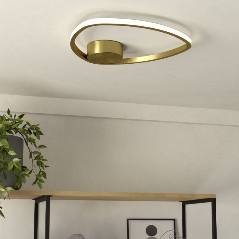 Candeeiro de teto dourado de alumínio, Minouche, 9,7W, LED white switch