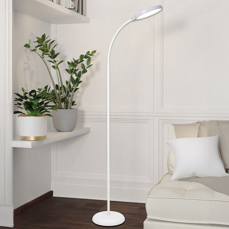 Candeeiro de pé branco de plástico, Querine, 5,5W, LED white switch, regulável em 3 níveis