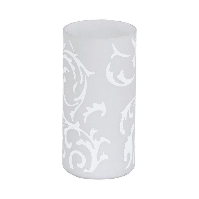 Candeeiro de mesa branco de vidro, Basken, com interruptor