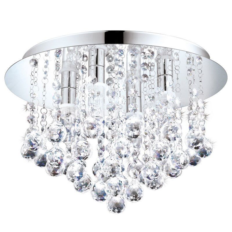 Candeeiro de teto cromo de cristal, Almedina, IP44