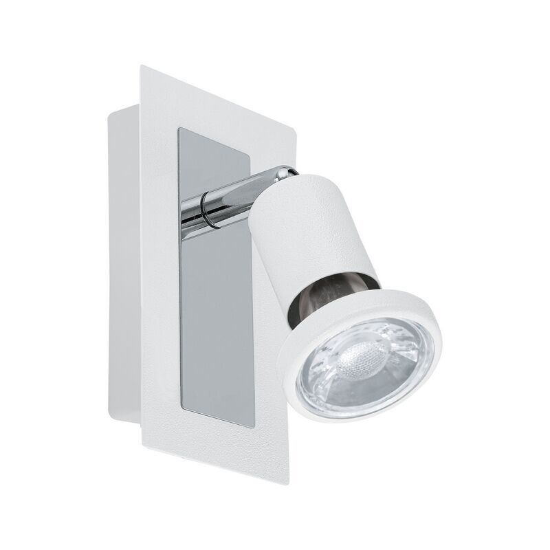 Foco de teto branco de aço, Tisha, com interruptor