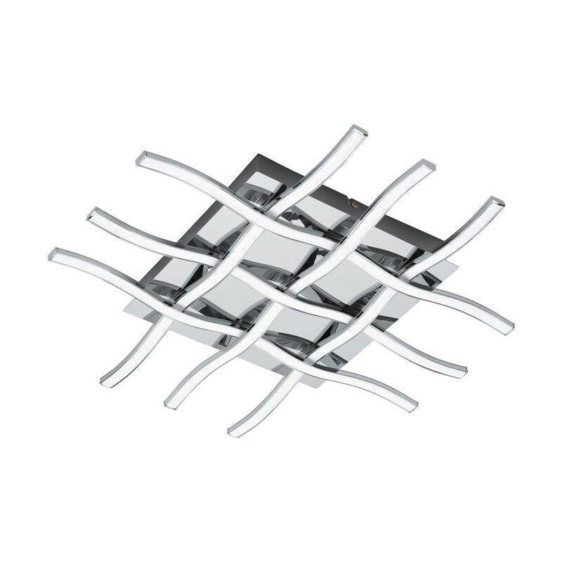 Candeeiro de teto cromo de aço, Arantxa, 36W, LED 3000K Candeeiro de teto cromo de aço, Arantxa, 36W, LED 3000K