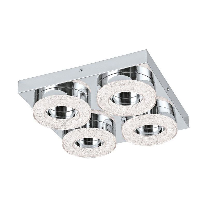 Aplique de parede cromo de plástico, Arjo, 4W, LED 3000K Aplique de parede cromo de plástico, Arjo, 4W, LED 3000K