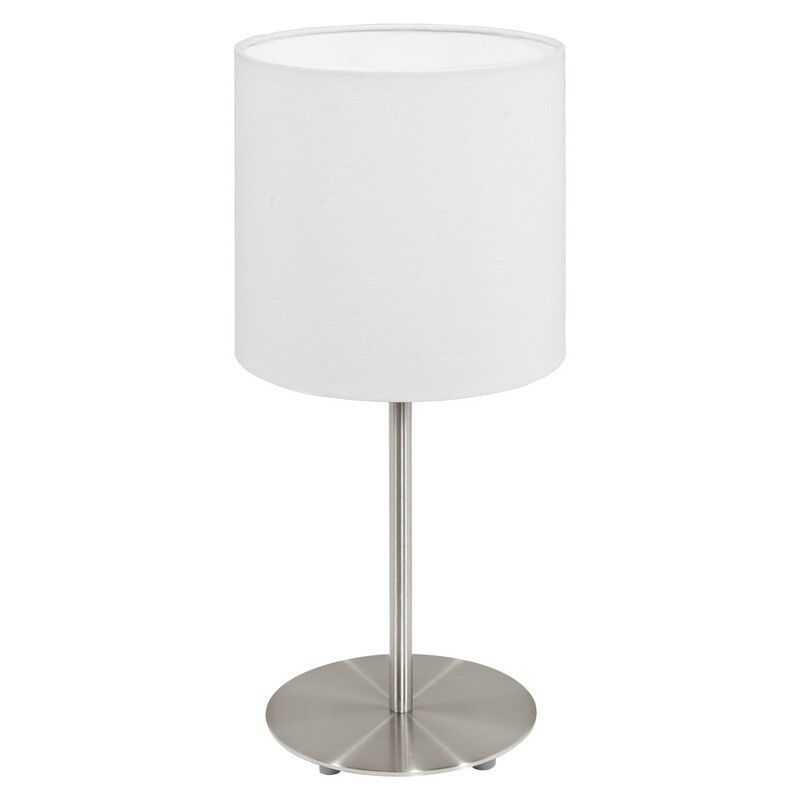 Candeeiro de mesa branco de tecido, Abano, com interruptor