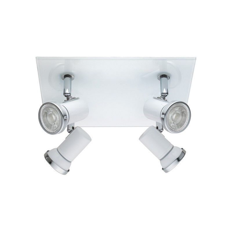 Foco de teto branco de vidro, Jasmijn, IP44