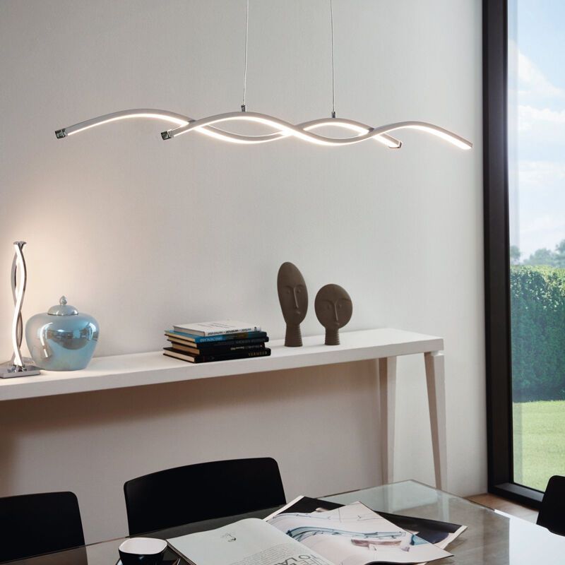 Candeeiro suspenso cromo de alumínio, Arantxa, 14W, LED 3000K