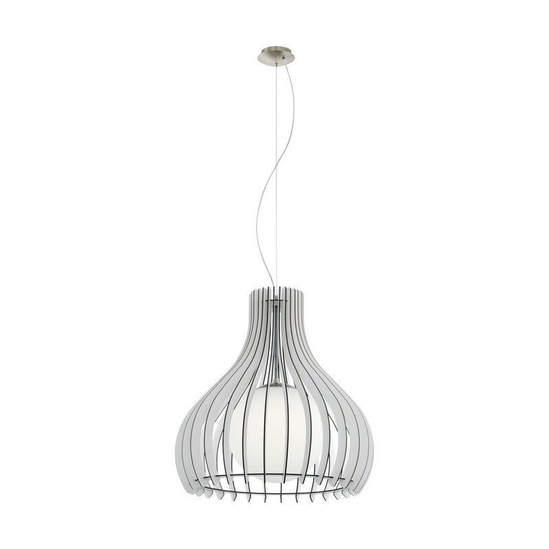 Candeeiro suspenso branco de madeira, Betsy