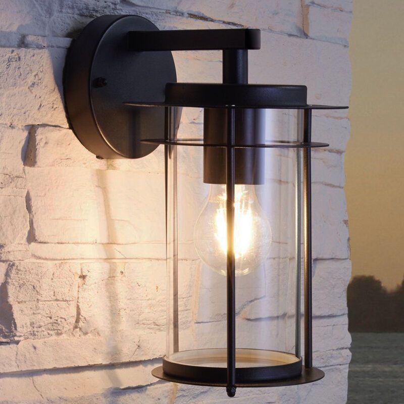 Candeeiro para exterior preto de vidro, Bijou, IP44