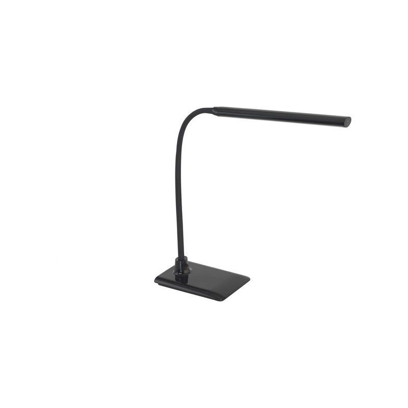 Candeeiro de secretaria preto de plástico, Brennan, 5W, LED 4000K, com dimmer tátil