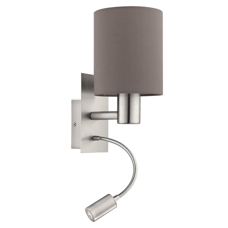 Aplique de parede antracite de tecido, Abano, com interruptor Aplique de parede antracite de tecido, Abano, com interruptor