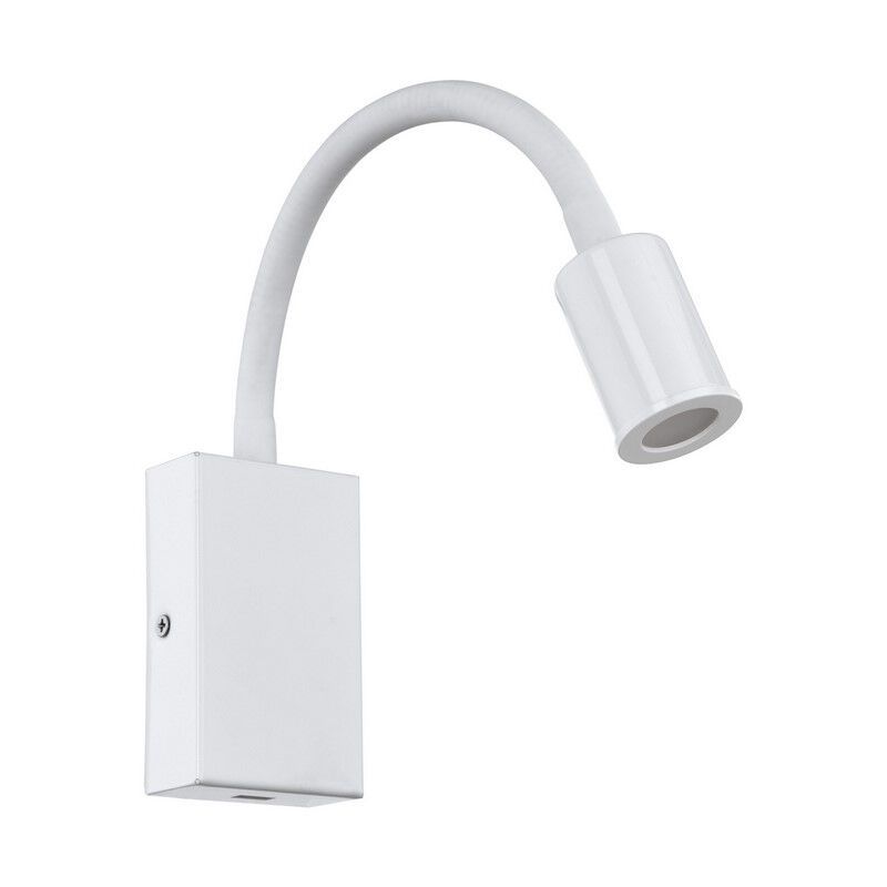 Aplique de parede branco de plástico, Cafer, 4W, LED 3000K, com interruptor