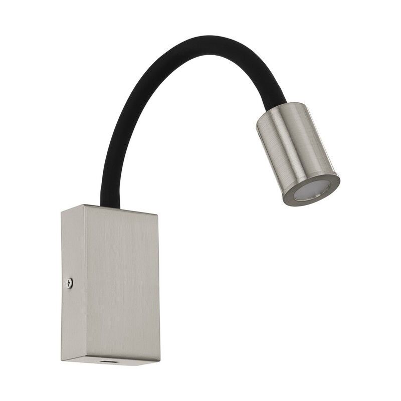 Aplique de parede níquel de plástico, Cafer, 4W, LED 3000K, com interruptor