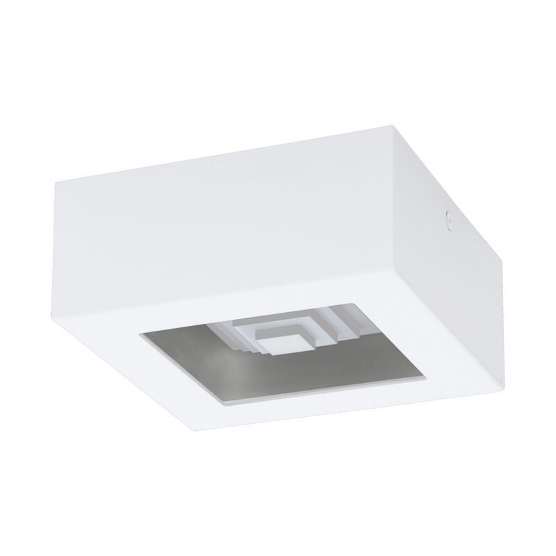 Plafon branco de aço, Olger, 6W, LED 3000K Plafon branco de aço, Olger, 6W, LED 3000K