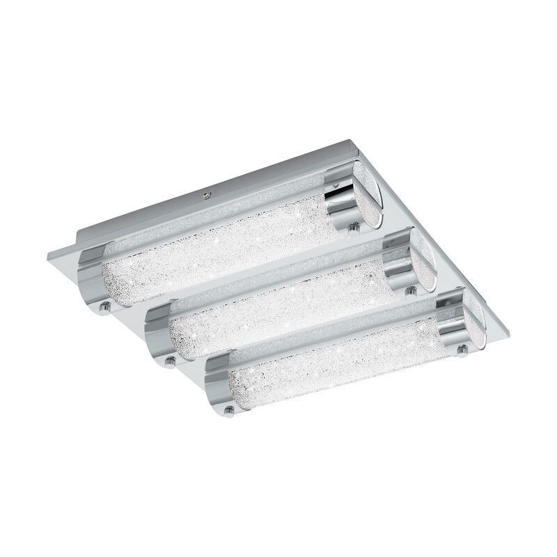 Candeeiro de teto cromo de vidro, Iris, 7W, LED 4000K, IP44 Candeeiro de teto cromo de vidro, Iris, 7W, LED 4000K, IP44