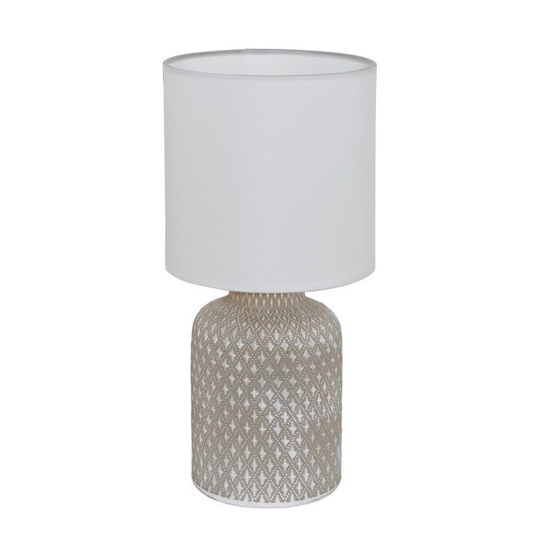 Candeeiro de mesa de cerâmica cinzento, Angele, com interruptor Candeeiro de mesa de cerâmica cinzento, Angele, com interruptor