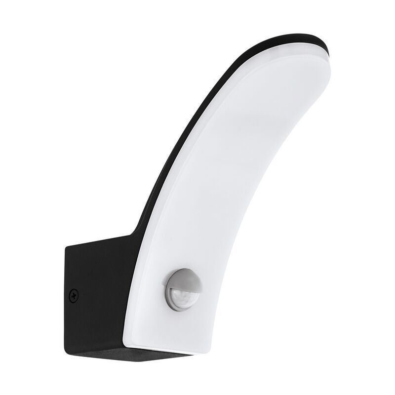 Candeeiro de parede exterior com sensor de movimento preto de alumínio, Oskar, 11W, LED 3000K, IP44