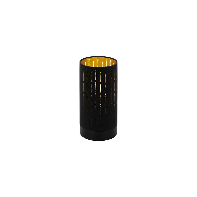 Candeeiro de mesa preto de aço, Yori, com interruptor