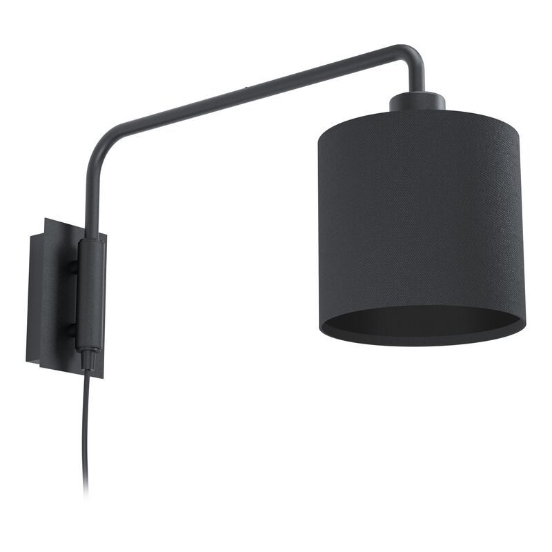 Aplique de parede preto de aço, Vanita, com interruptor