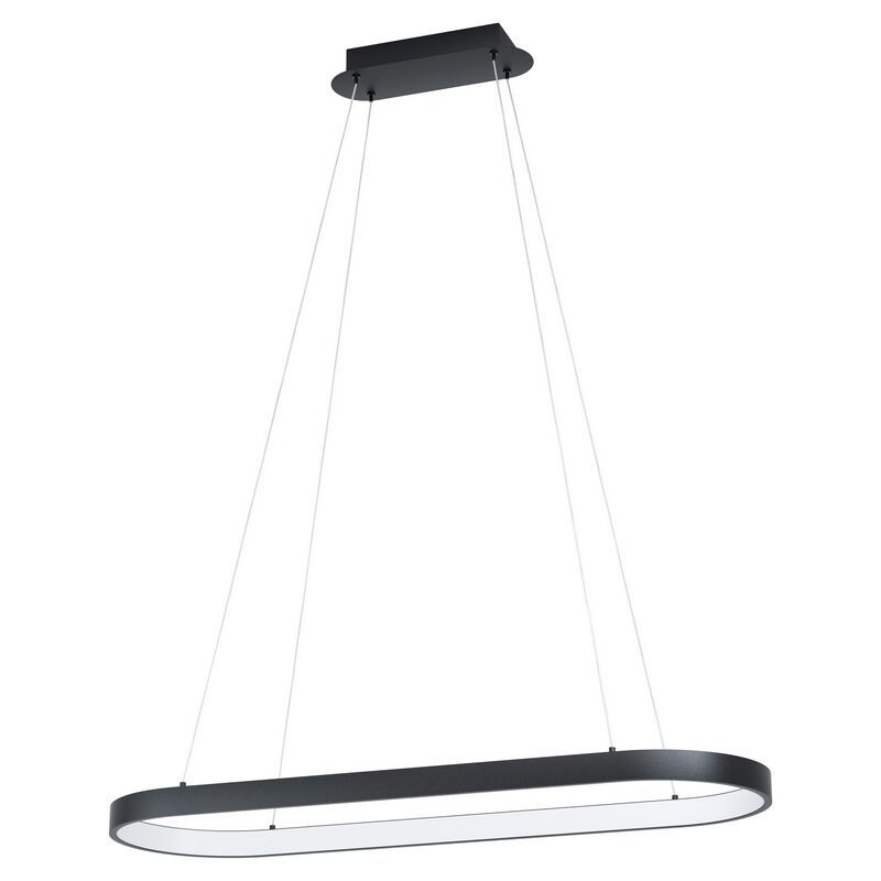 Candeeiro suspenso preto de aço, Maira, 30W, LED 3000K Candeeiro suspenso preto de aço, Maira, 30W, LED 3000K