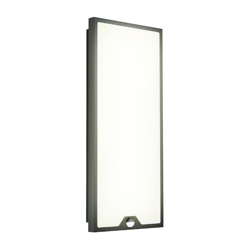 Candeeiro de parede exterior com sensor de movimento preto de aço, Lydian, 18,5W, LED 3000K, IP44