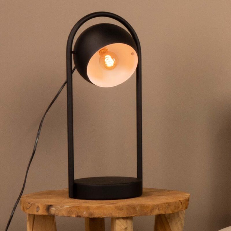 Candeeiro de mesa preto de alumínio, Jasin, com interruptor