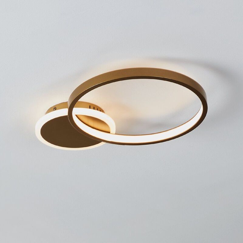 Candeeiro de teto dourado de alumínio, Sivan, 15W, LED ajustável de branco quente a branco frio, regulável em 3 níveis