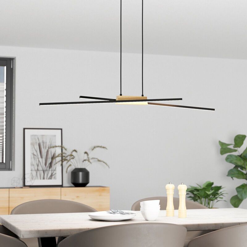 Candeeiro suspenso preto de alumínio, Leintje, 13W, LED 3000K