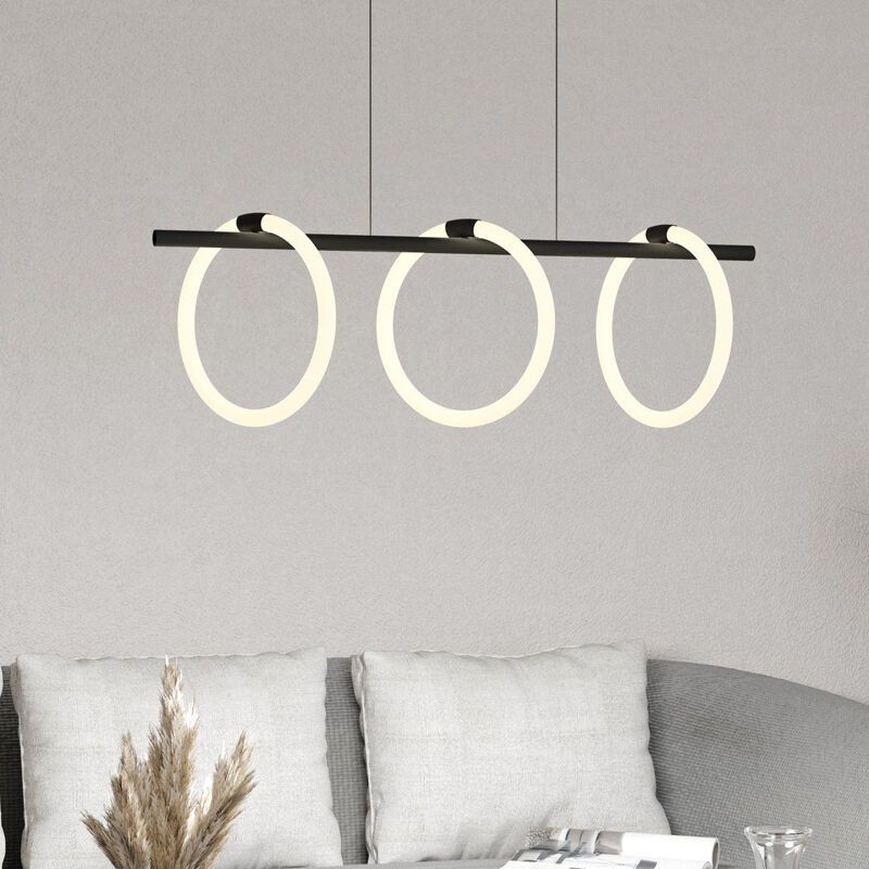Candeeiro suspenso preto de alumínio, Thibaut, 9W, LED 3000K