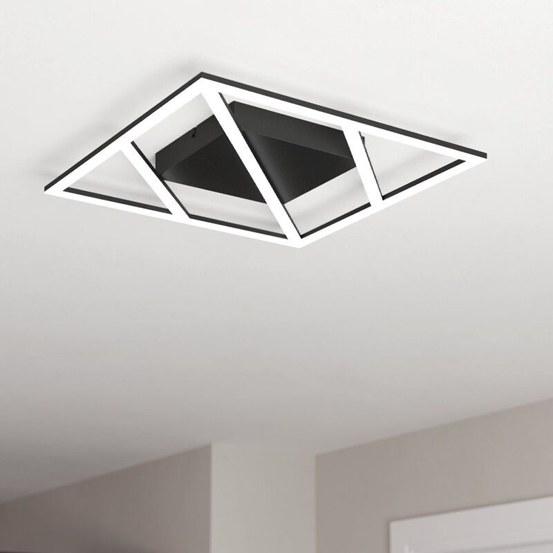 Plafon preto de alumínio, Kenley, 21W, LED ajustável de branco quente a branco frio, regulável em 3 níveis