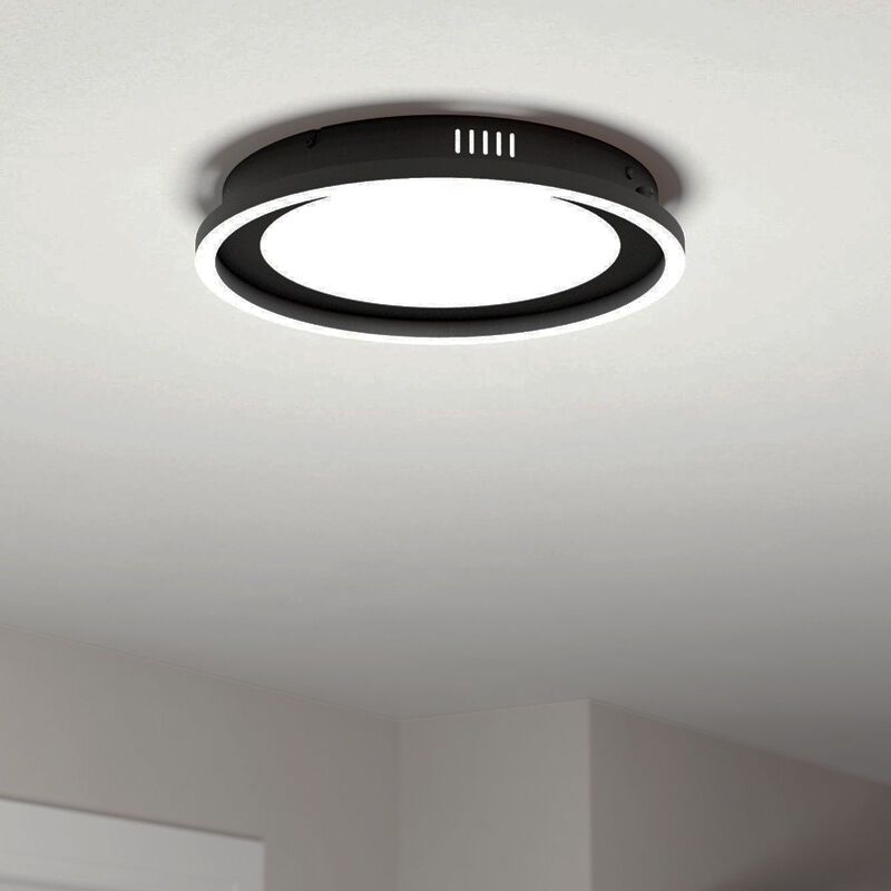 Candeeiro de teto preto de alumínio, Thijn, 11,5W, LED ajustável de branco quente a branco frio, regulável em 3 níveis