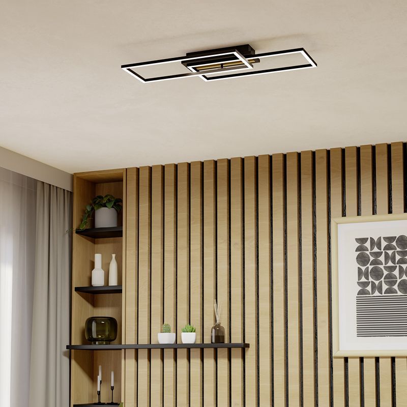 Candeeiro de teto preto de plástico, Cembrano, 35,5W, LED 3000K