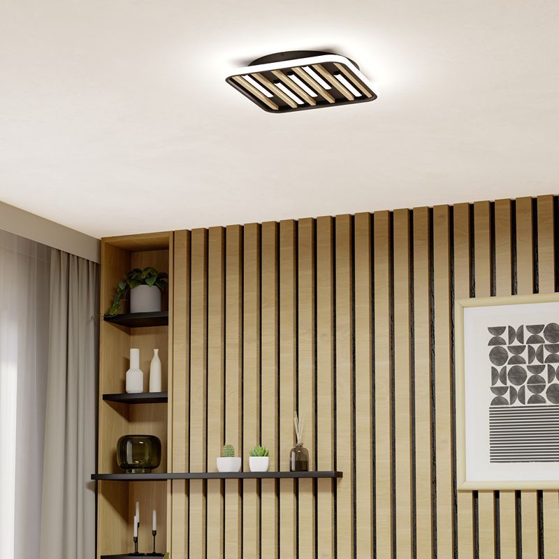 Candeeiro de teto preto de plástico, Cembrano, 21W, LED 3000K