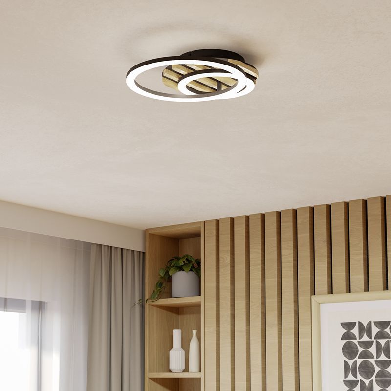 Candeeiro de teto preto de plástico, Cembrano, 12,5W, LED 3000K