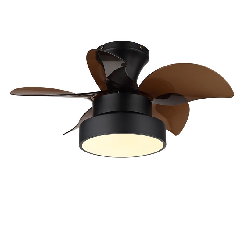 Ventilador de teto em metal com design em níquel, Mahmut, 22W, LED branco com interruptor e controle remoto.