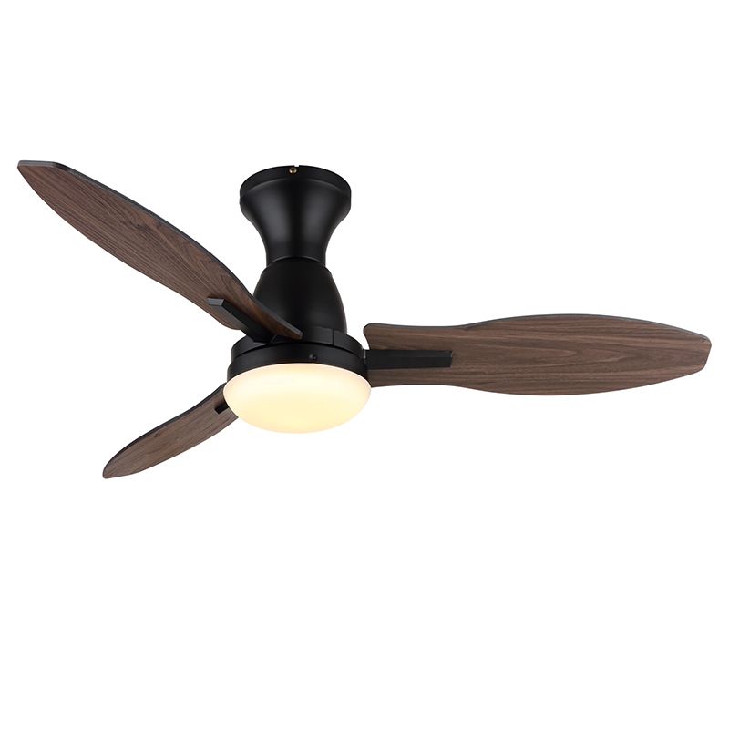 Ventilador de teto rústico marrom em metal, Majda, 22W, interruptor branco, LED, com controle remoto.