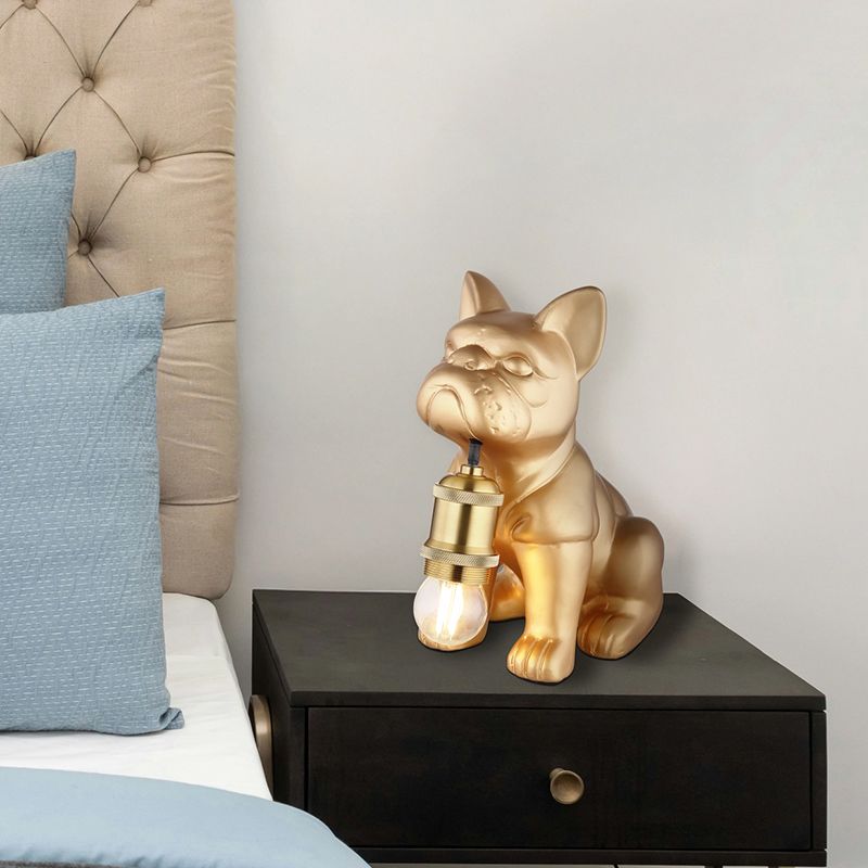 Candeeiro de mesa de cerâmica dourado, Dogan, com interruptor