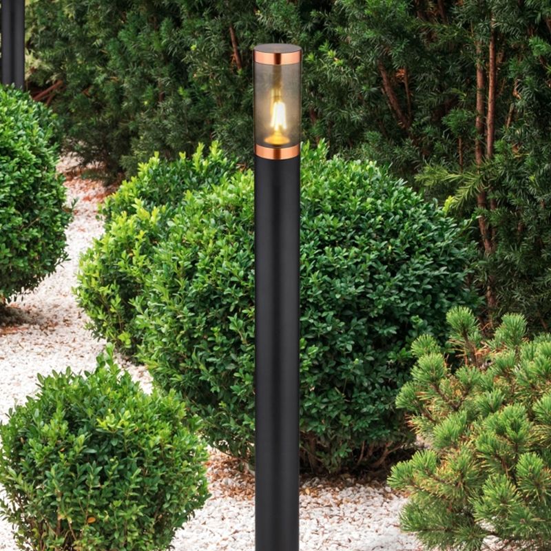 Candeeiro para exterior preto de aço inoxidável, Ishara, IP44