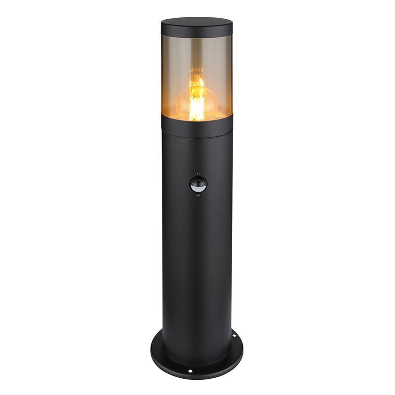 Candeeiro para exterior preto de aço inoxidável, Lambert, IP44
