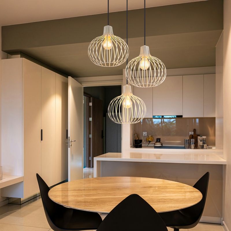 Candeeiro suspenso creme de metal, Manpreet