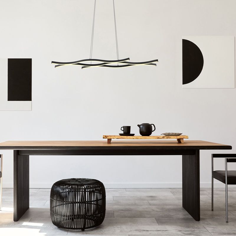 Candeeiro suspenso preto de alumínio, Geerten, 35W, LED 3000K