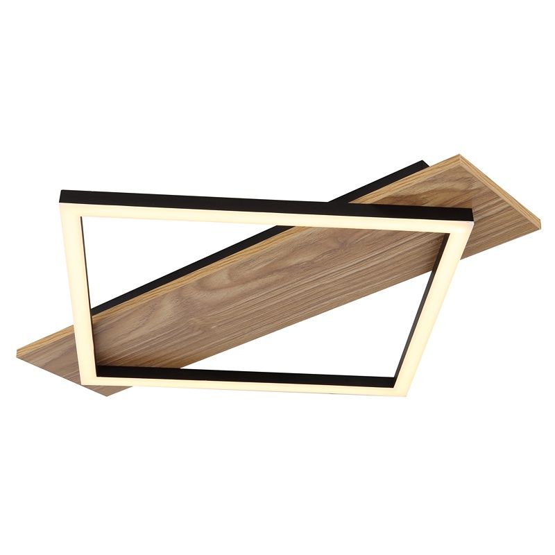 Candeeiro de teto preto de metal, Beniamino, 18W, LED 3000K Candeeiro de teto preto de metal, Beniamino, 18W, LED 3000K