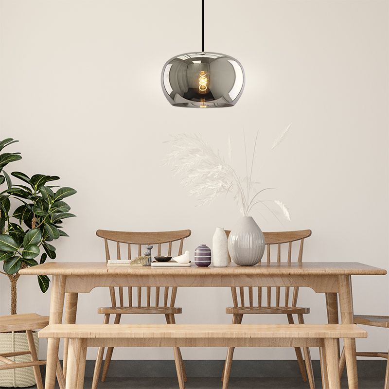 Candeeiro suspenso cinzento design, Vidro