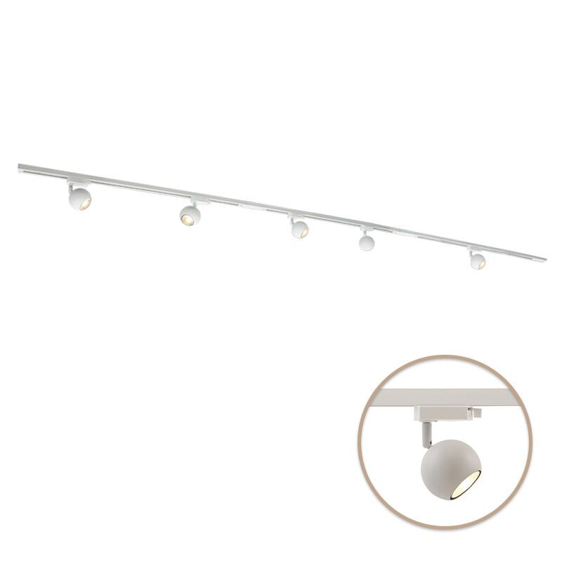 Sistema de trilho de luz monofásico de metal branca, Alco